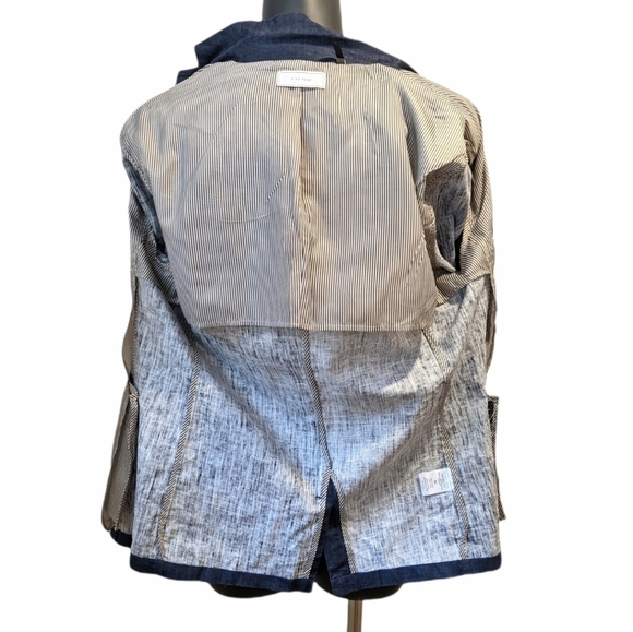 FIVE Four men’s 100% linen navy blue blazer XL - Picture 6 of 12